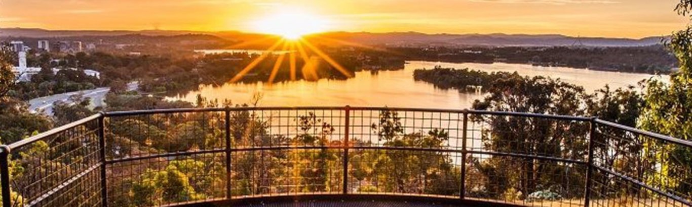 Lake Burley Griffin from the viewing platform at sunrise