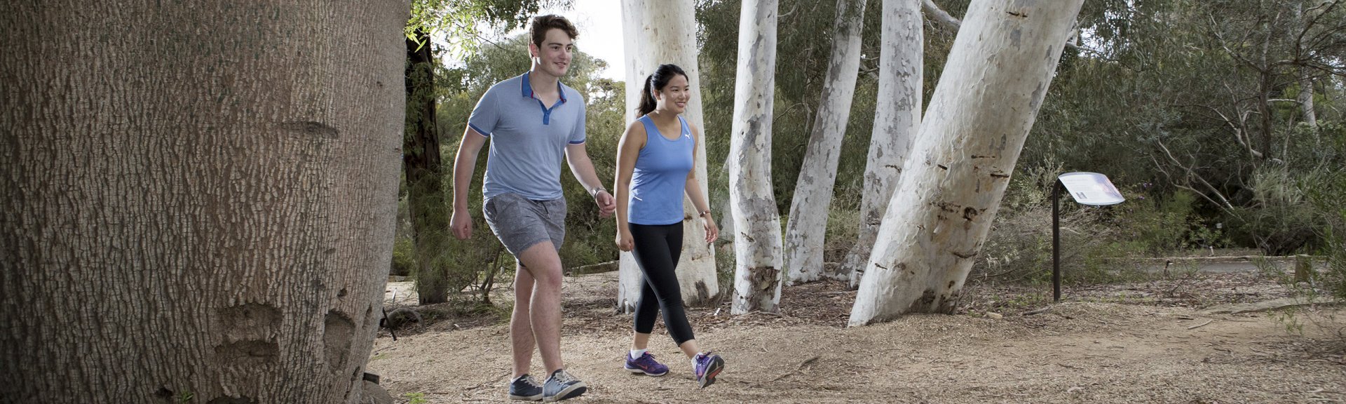 Visitors get moving along the Eucalypt Discovery Walk