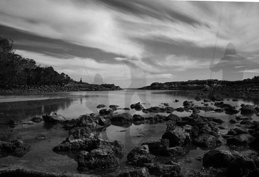 Fish traps at Booderee. Photo is a long exposure.
