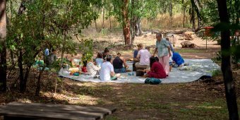 Weaving at Cooinda