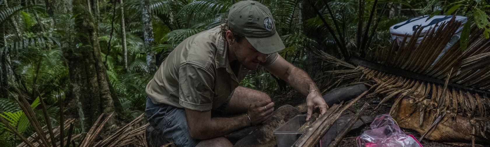 Park Ranger releasing captive bred snails