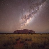 Milky way over Uluru. Photo: AstroWorkshops