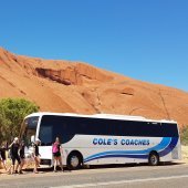 Coach in Uluru-Kata Tjuta. Photo: Cole's Coaches