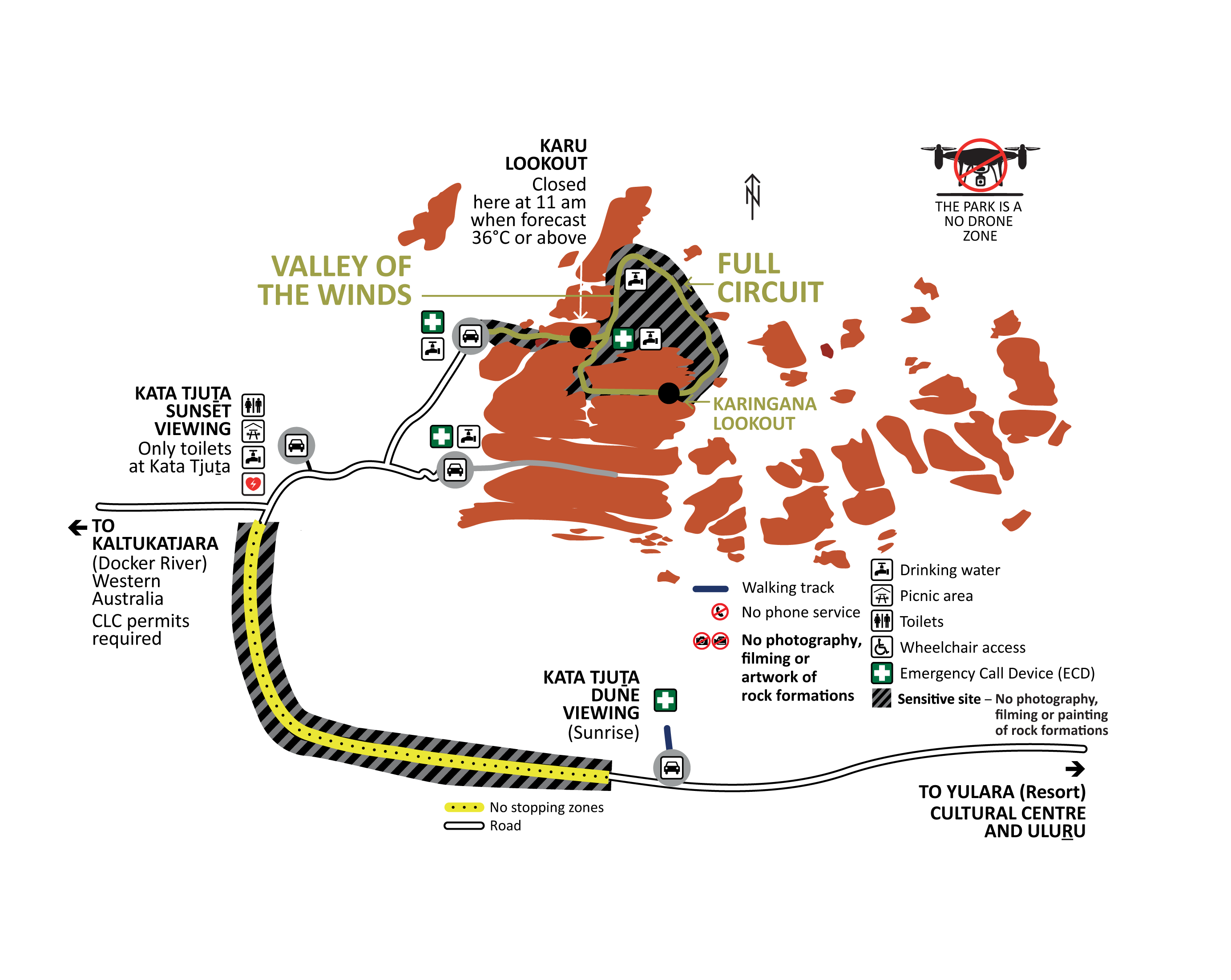 Map showing the Valley of the Winds walk